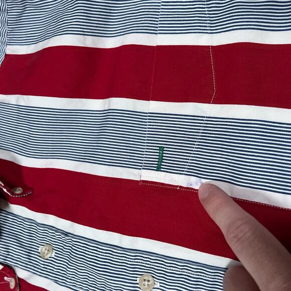 Vintage Tommy Hilfiger Button Up Shirt Large Striped Fade Grunge Distressed - Picture 10 of 11